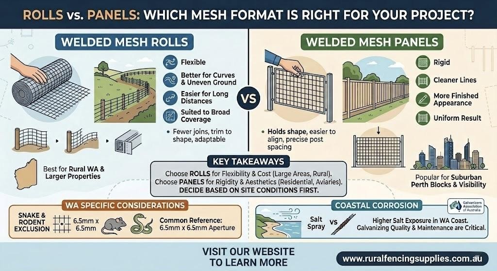 Wire mesh rolls and panels comparison for industrial and fencing applications
